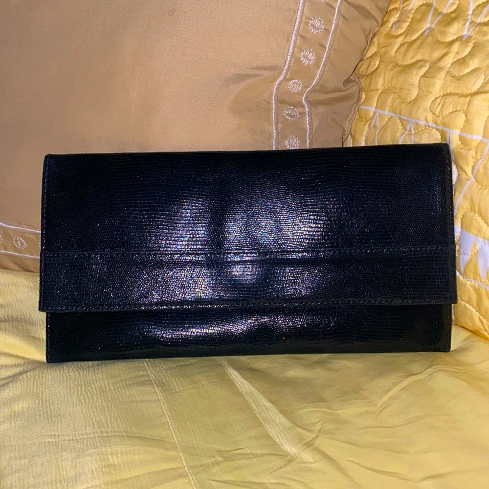 Banana Republic Black Leather Long Clutch NWT